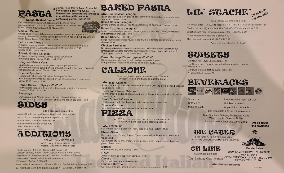The Mad Italian Menu - Image 3