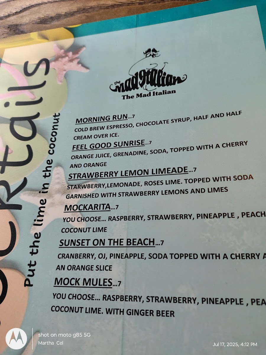 The Mad Italian Menu - Image 5
